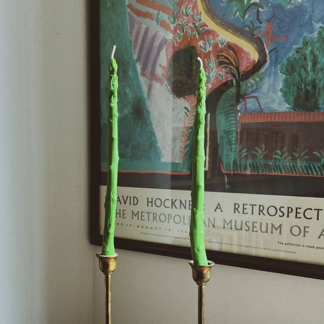 Asparagus Taper Candle (Set of 2)
