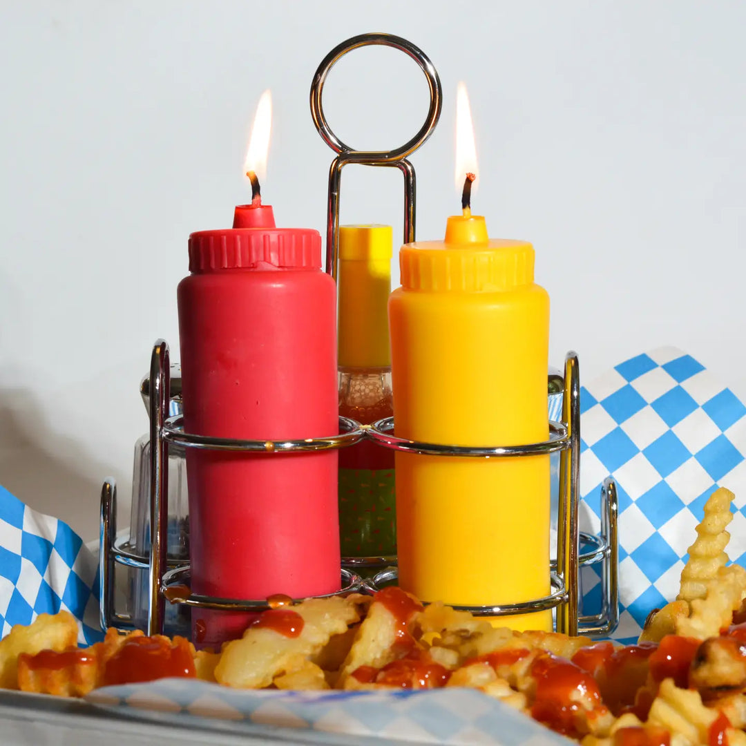 Ketchup and Mustard Candle Set