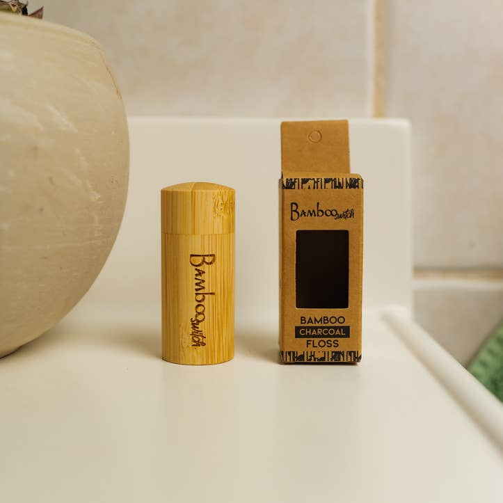 Bamboo Charcoal Floss + Bamboo Refill Dispenser |