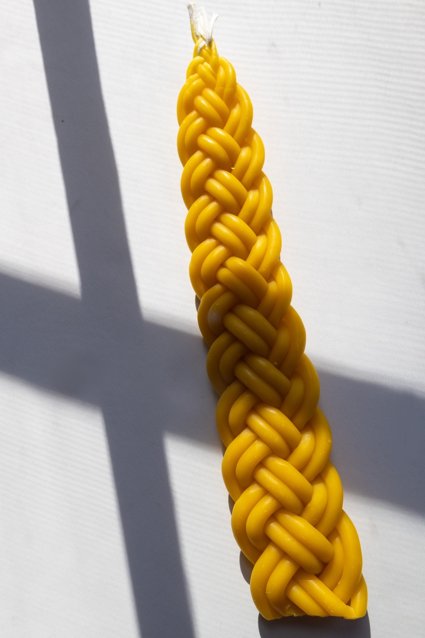 Mile End Beeswax Wide Havdalah Braided Candle