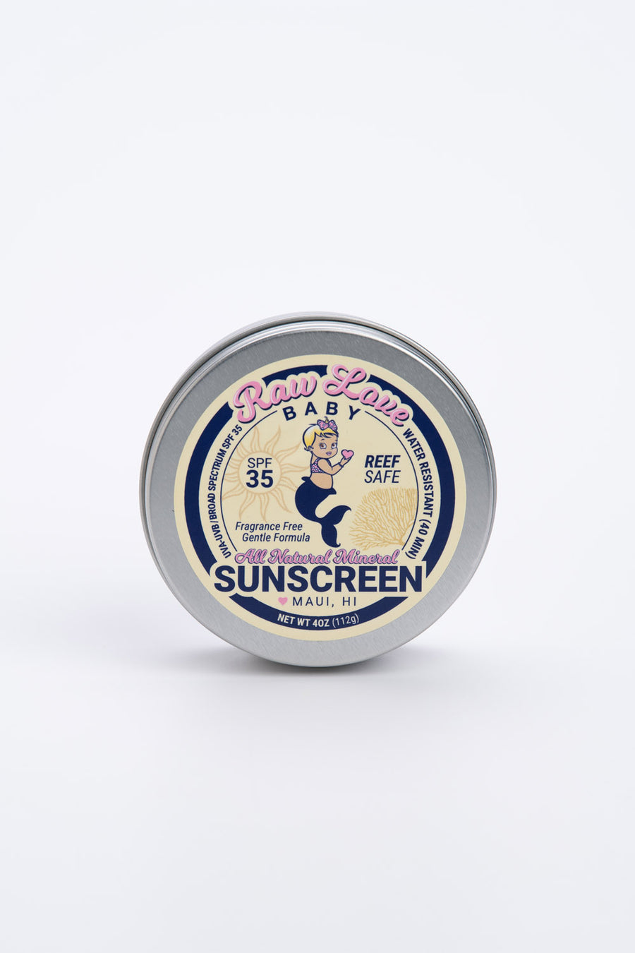 Tin of sunscreen with a label on a white background

Same great formula as our popular reef safe mineral sunscreen with no essential oils. This extra creamy formula is perfect for those with sensitive skin, babies and children. Use it from head to toe ~ it will not sting your eyes!

Available at Luca Essentials.