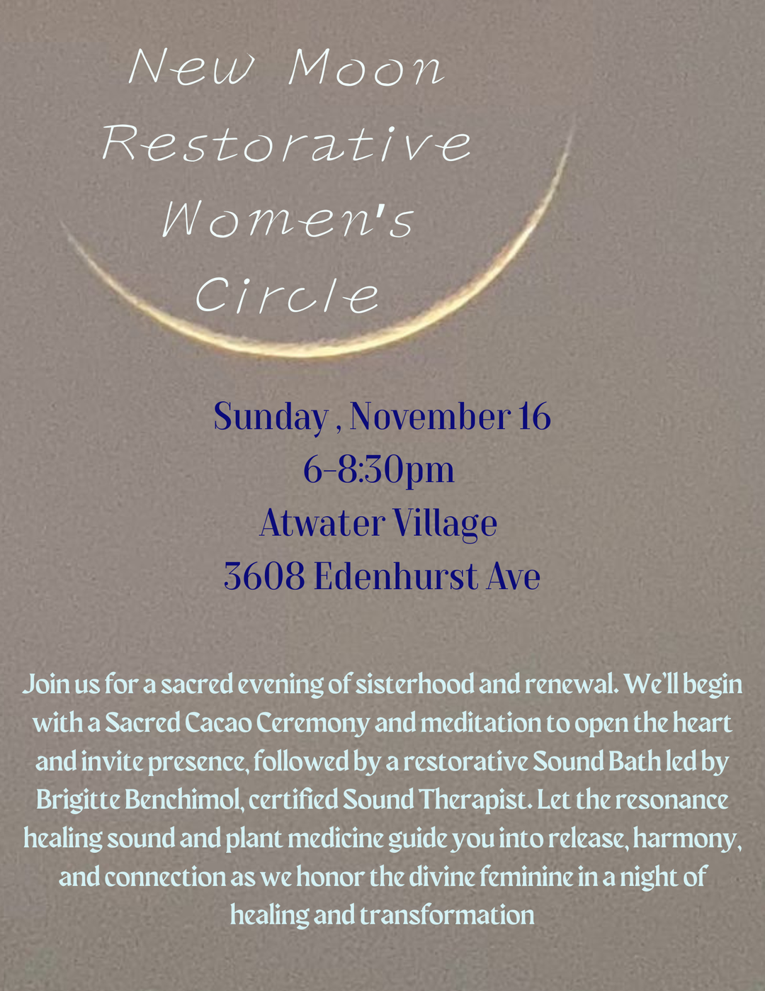 New Moon Restorative Women’s Circle
