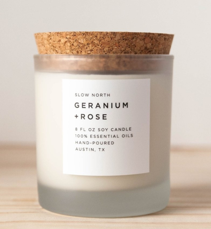 Slow North Rose Geranium Candle