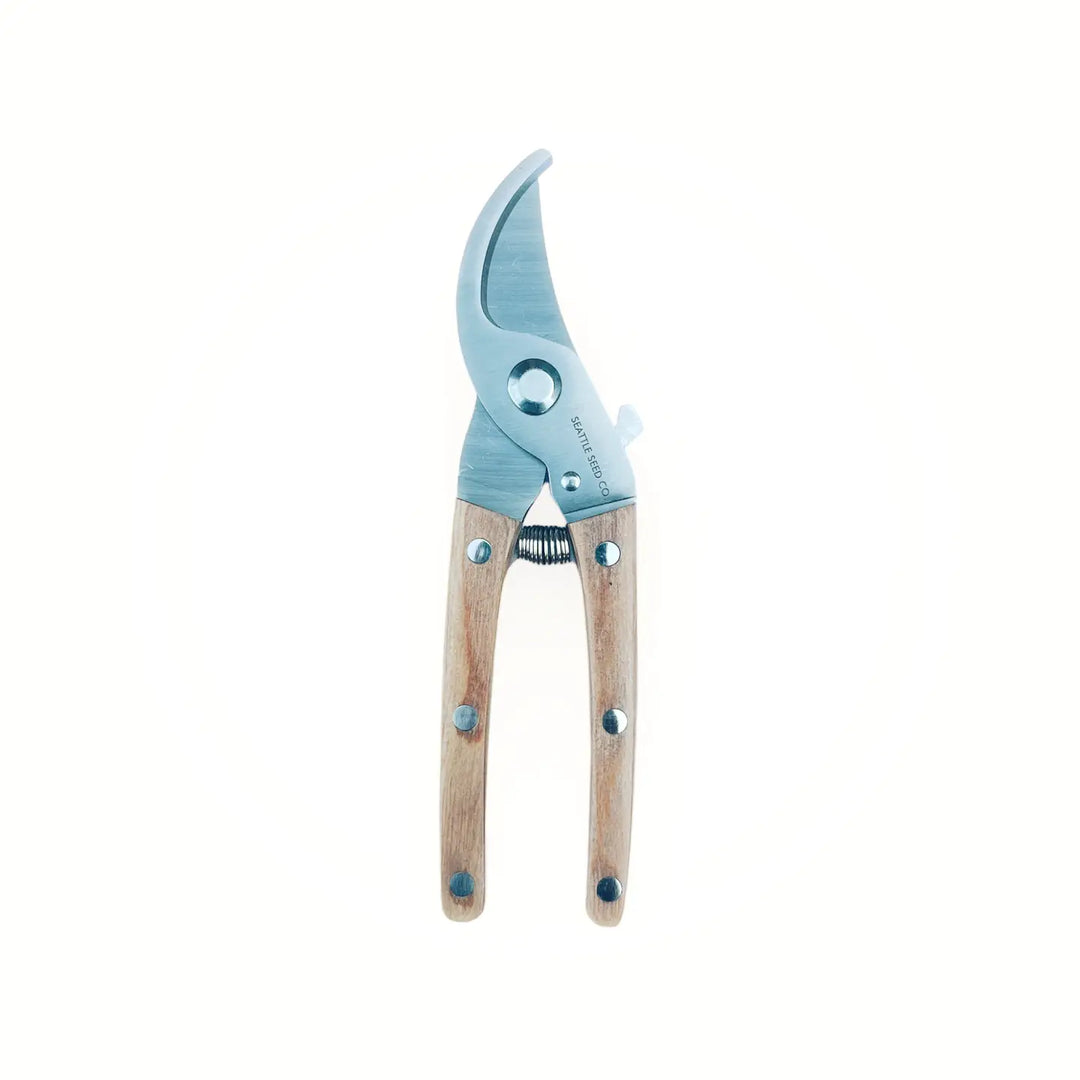 Wood Handled Spring-Loaded Bypass Pruners