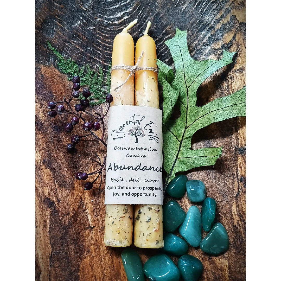 Beeswax Intention Candle Abundance