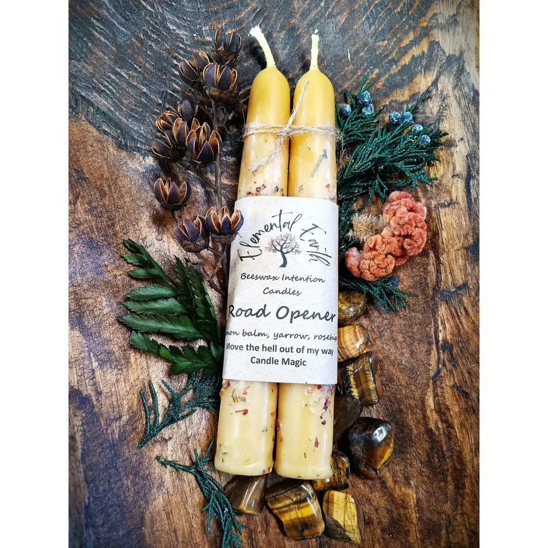 Beeswax Intention Candle Road Opener