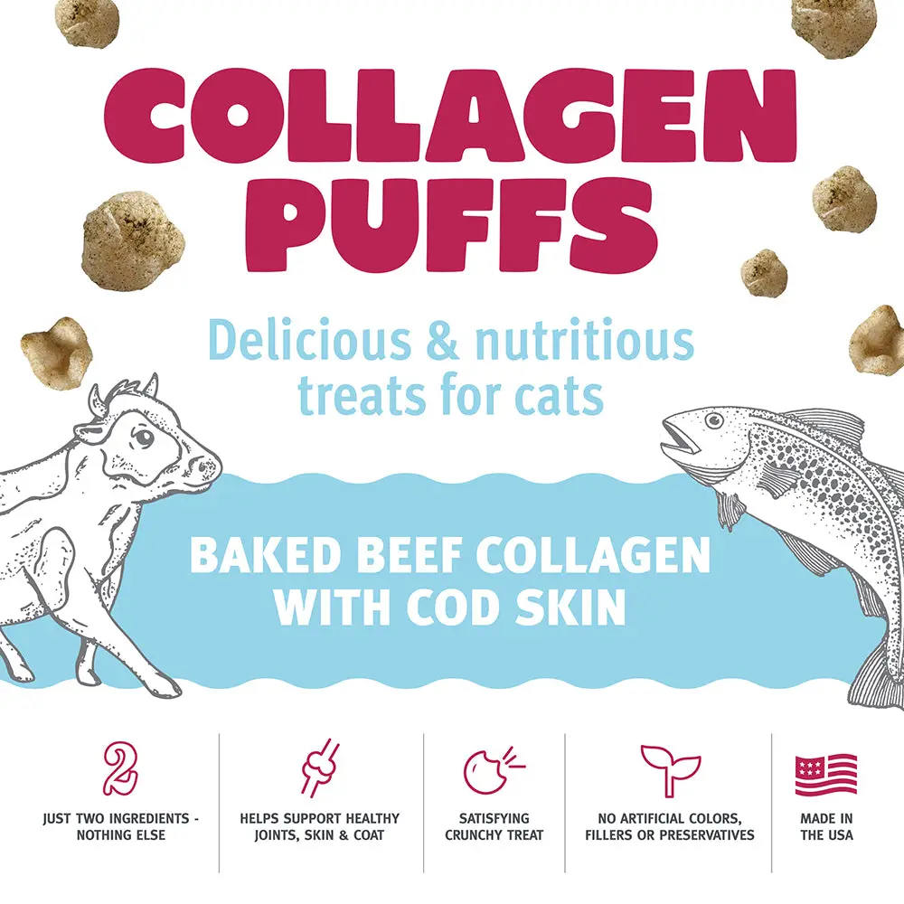 Collagen Puffs for Cats - Baked Beef with Cod Skin