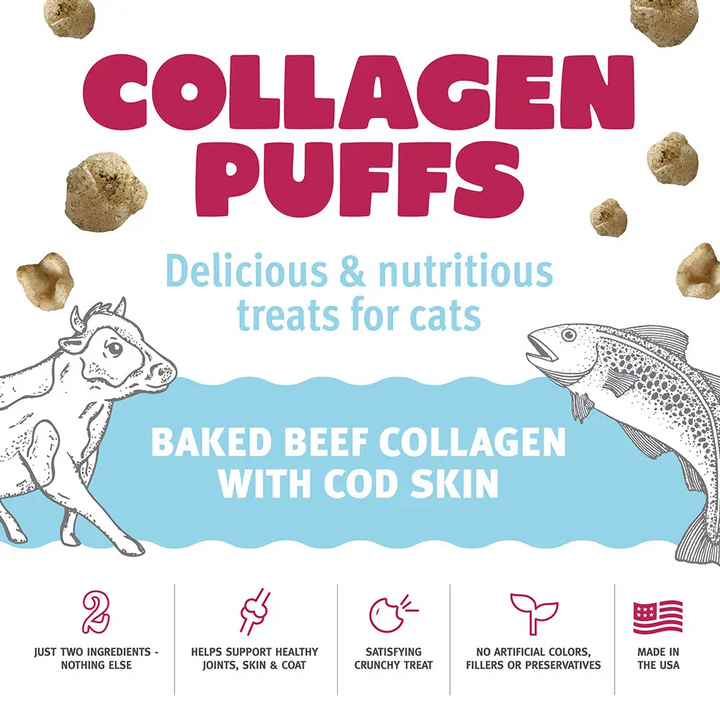 Collagen Puffs for Cats - Baked Beef with Cod Skin