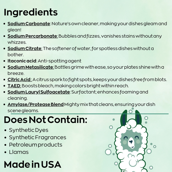 Green Llama Dishwasher Tabs