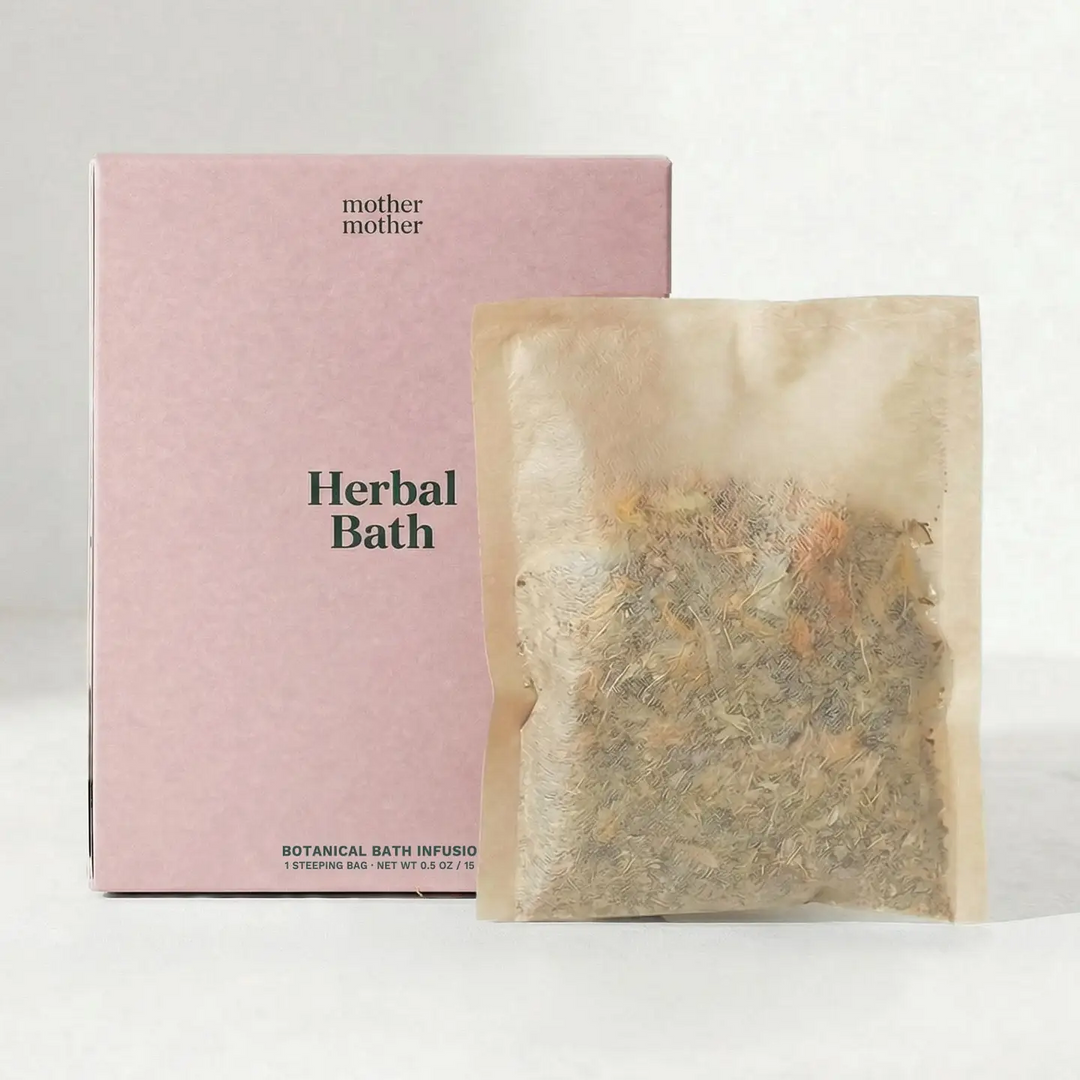 Pink box with bag of herbs with the title herbal bath on the box. 

This oversized, pre-portioned botanical tea bag steeps in hot water to create a soothing herbal infusion you can use multiple ways: add to a sitz bath, pour into a peri bottle, use in a full bath, or apply as a warm or cooled compress.

Available at Luca Essentials in Los Angeles. 