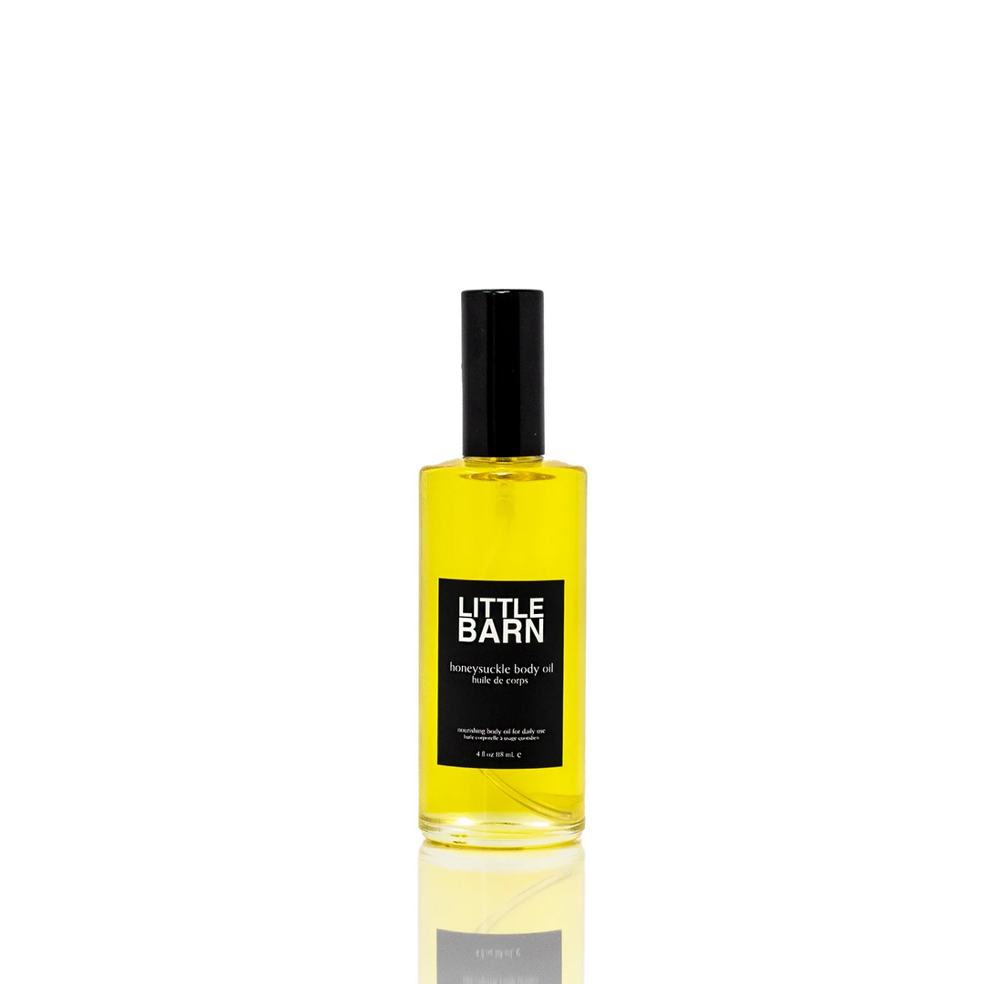 Yellow bottle of Little Barn honeyuckle body oil on a white background

Honeysuckle body oil is a daily moisturizer to provide long-lasting hydration and protection against environmental stressors. pamper your skin with this indulgent body moisturizer crafted with organic skin-perfecting oils for intense moisture and a glistening youthful glow. non greasy formula quickly absorbs deep into the skin.

Available at Luca Essentials in Los Angeles. 