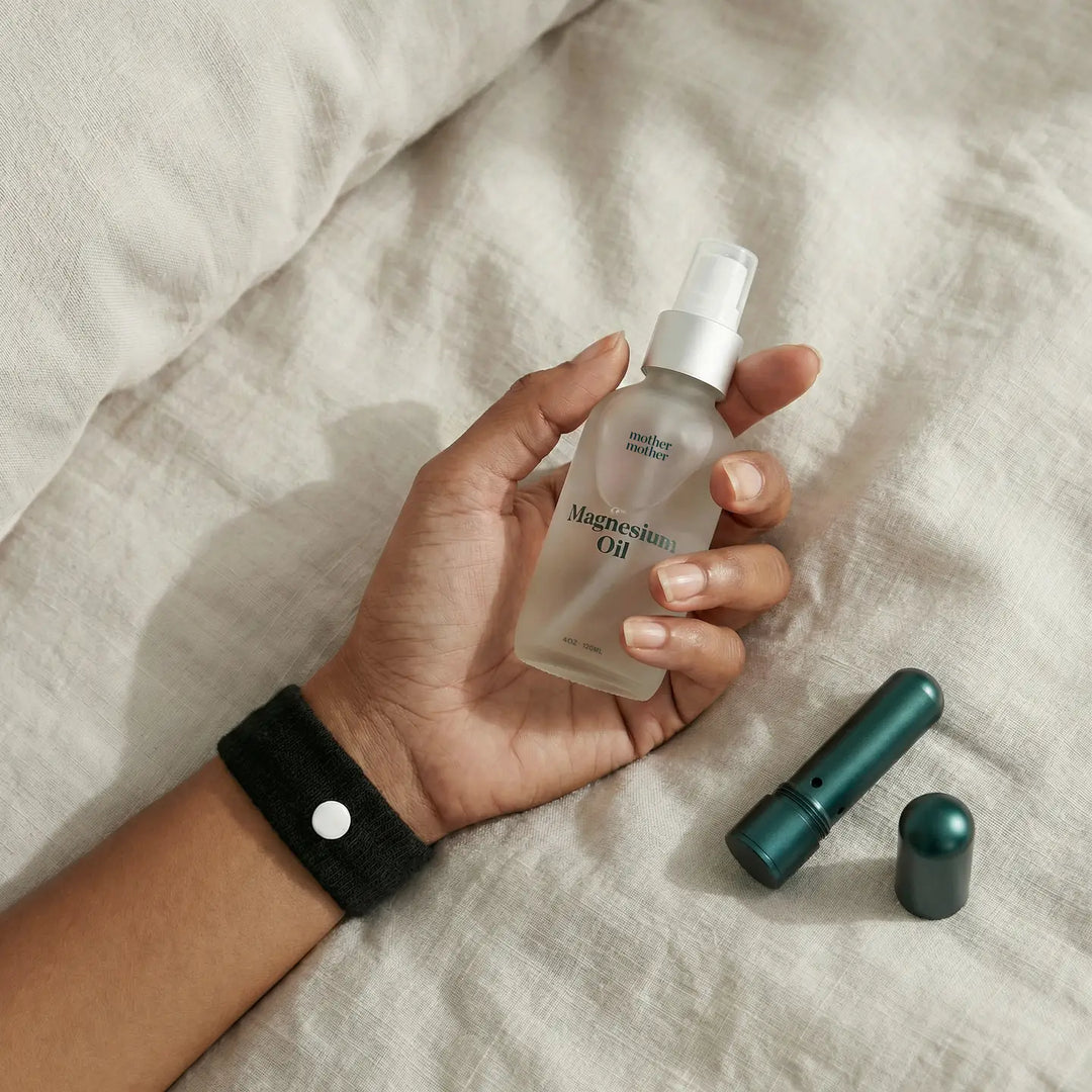 A hand holds a glass bottle of Mother Mother Magnesium Oil Spray with a cream linen sheet backdrop.

Mother Mother Magnesium Oil is a topical spray made with ultra-pure magnesium chloride sourced from the ancient Zechstein Sea. Designed to be applied directly to the skin, it offers an easy way to incorporate magnesium into your daily routine.

Available at Luca Essentials in Los Angeles.