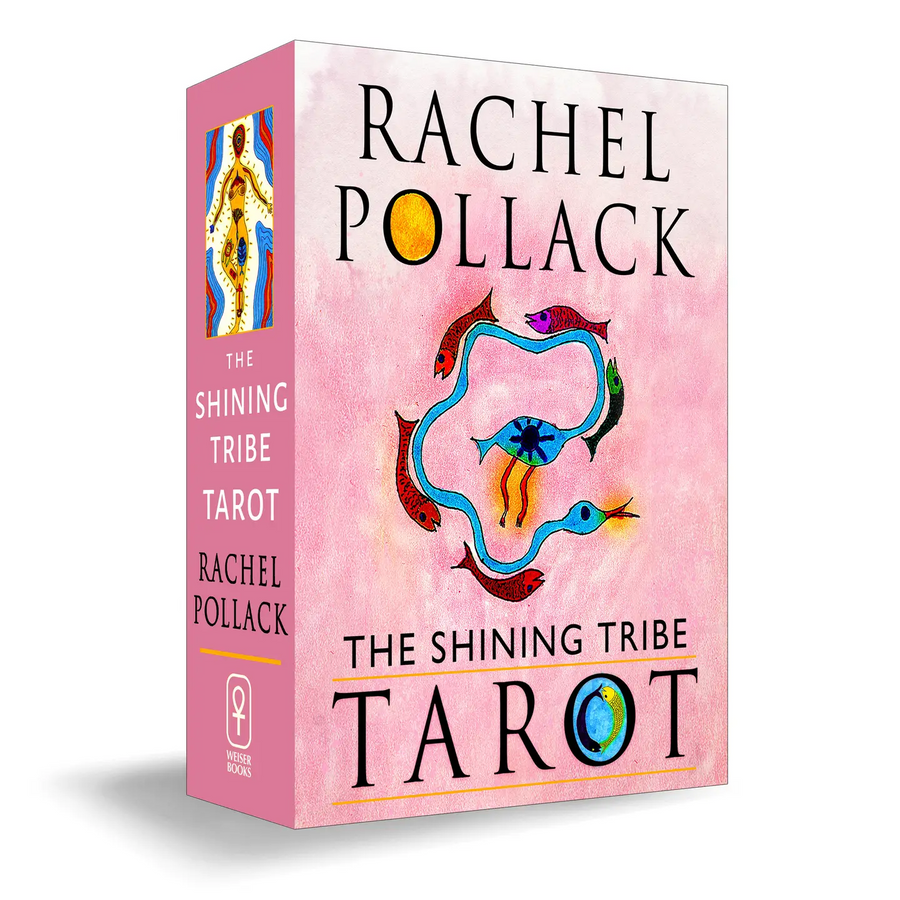 Box of 'The Shining Tribe Tarot' by Rachel Pollack on a white background. Available at Luca Essentials