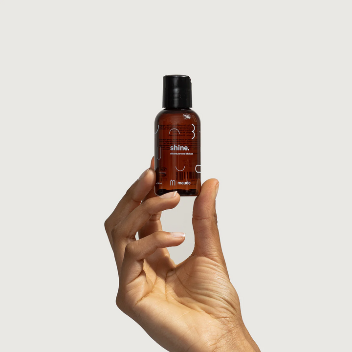 A hand holding a bottle of Shine silicone lubricant with a brown tint.

The Shine silicone lubricant enhances the ease and comfort of intimate sexual activity with long-lasting lubrication, even under water.

Available at Luca Essentials in Los Angeles. 