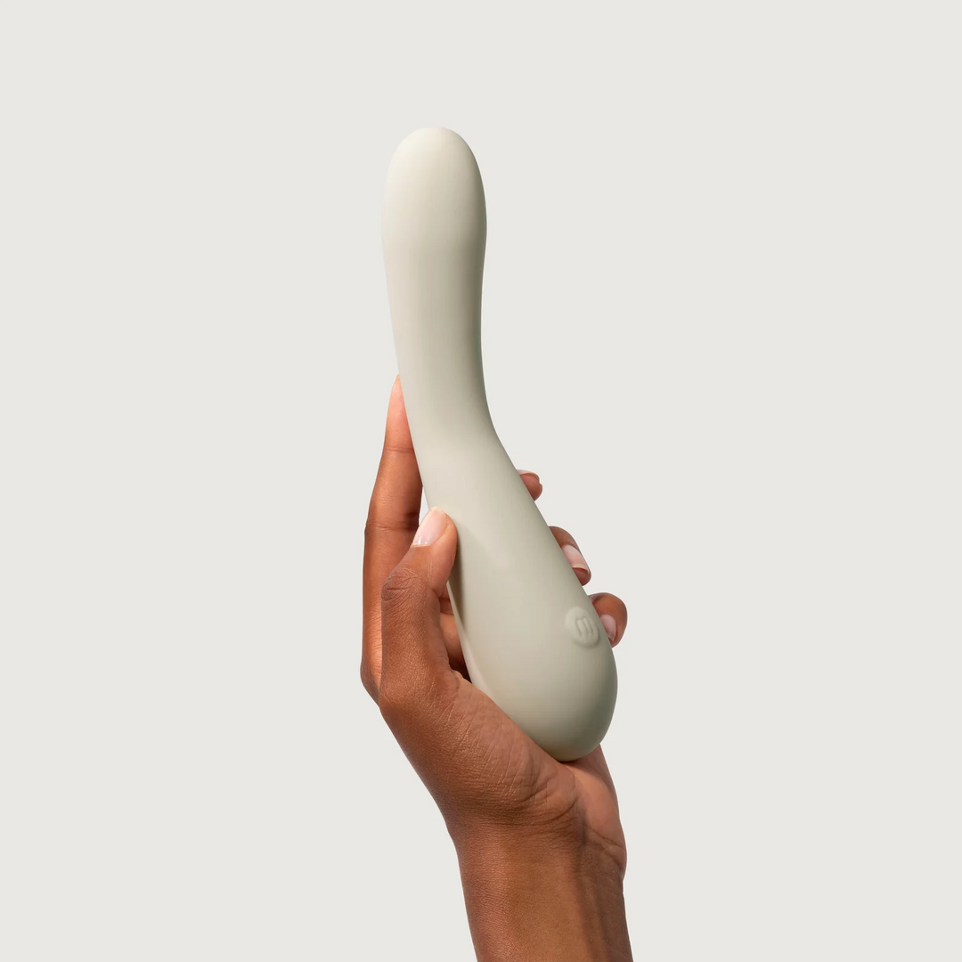 Hand holding a white electronic device against a light gray background.

Discreet and easy-to-use, spot is our patented 5-speed, curved vibrator designed for g-spot or p-spot stimulation.

Available at Luca Essentials in Los Angeles. 