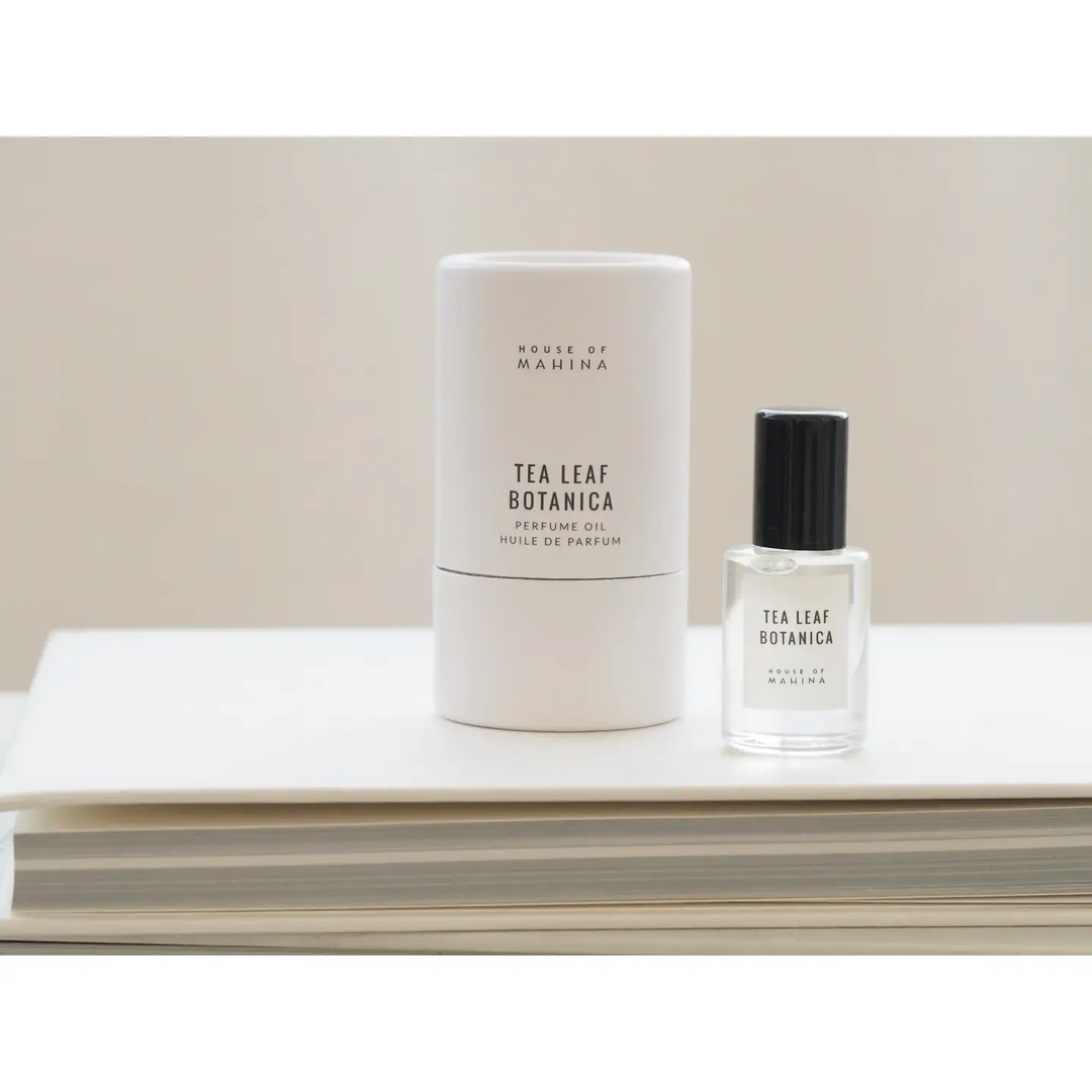 Two 'Tea Leaf Botanica' perfume bottles on a white surface with a neutral background

Hand-blended in micro batches, our perfume oil is composed of organic fractionated coconut oil and our blend of premium phthalate-free fragrance/essential oils. 

Available at Luca Essentials in Los Angeles. 