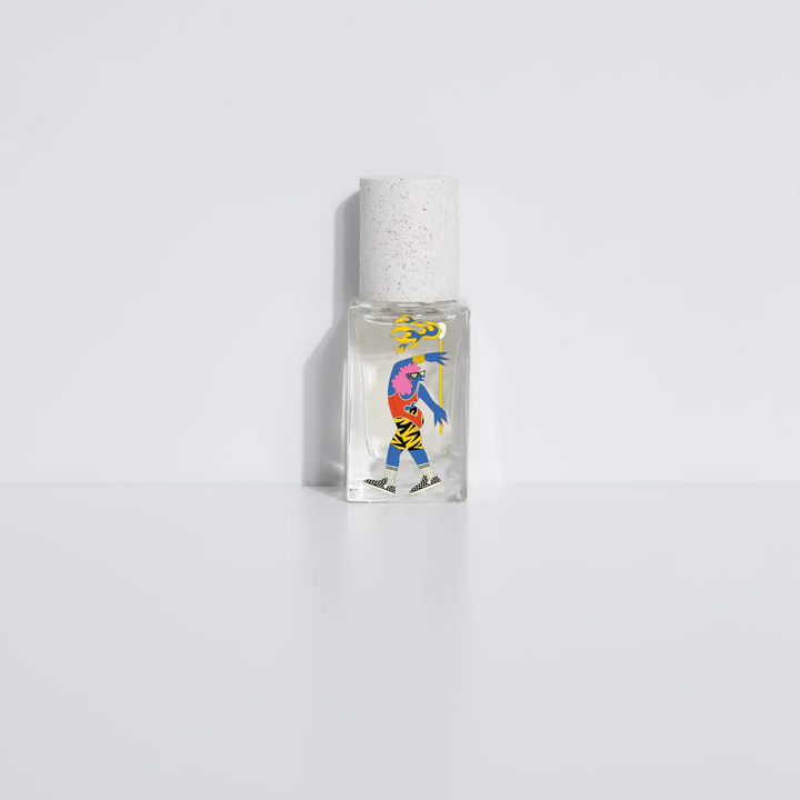 Small bottle with a colorful label featuring a character on a white background

Maison Matine perfumes each have their own refreshing scent. The unisex, fresh, unique fragrances are created by eclectic, talented, creative perfumers.

Available at Luca Essentials in Los Angeles. 